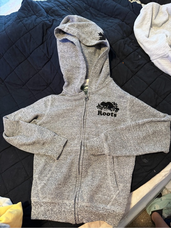 Roots Other - Roots Kids Gray Full-Zip Hoodie with Logo